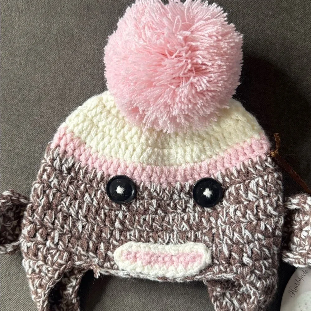 Daisy Baby Unisex Beanie Hat Lulu Sock Monkey 0-6 months NWT